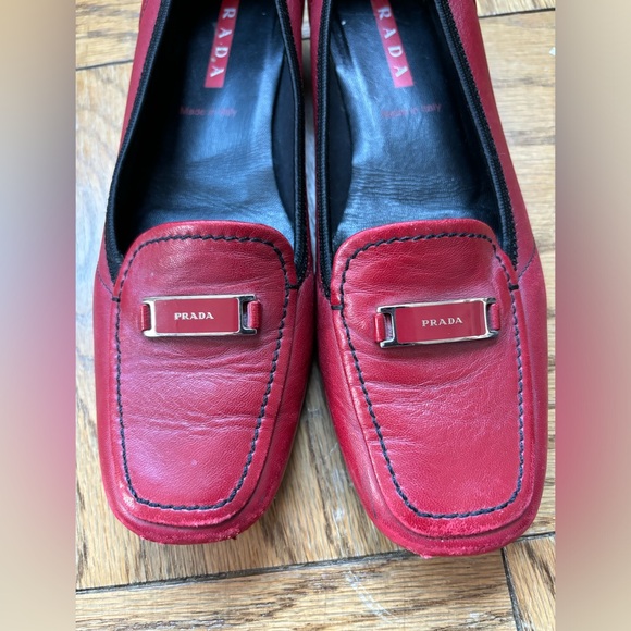 Prada (Vintage) Loafers - Red - 36.5 size - Picture 2 of 4